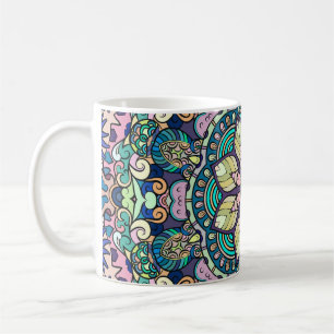 Taza De Café Damasco de época: elegante patrón sin foco