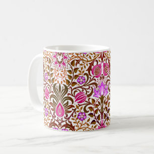 Taza De Café Damasco floral jacobino, rosa, violeta y marrón