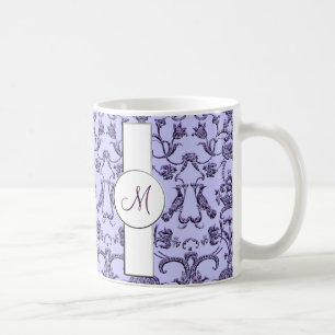 Taza De Café Damasco Florentino Vintage (Monograma) (Lilac)