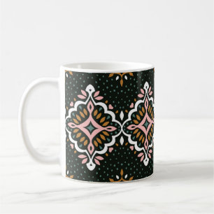 Taza De Café Damasco Oriental: Talavera Vintage Elegance