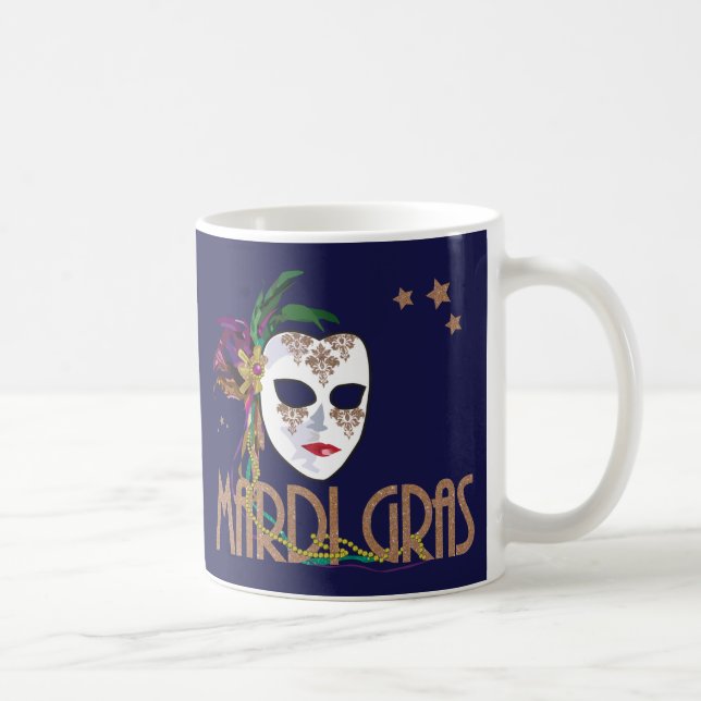 Taza De Café Damask Mardi Gras Mug (Derecha)