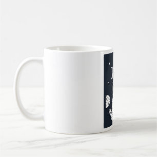 Taza De Café Dame Espacio Doodle de Astronauta Lindo en Blanco