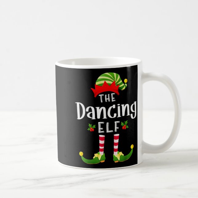 Taza De Café Dancing Christmas Elf Matching Pajama X-mas Party  (Derecha)