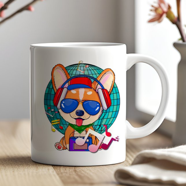 Taza De Café Dancing Corgi Kawaii Cute (Dancing Corgi Mug)