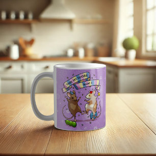 Taza De Café Dancing Mice Name & Age Happy Birday Fiesta