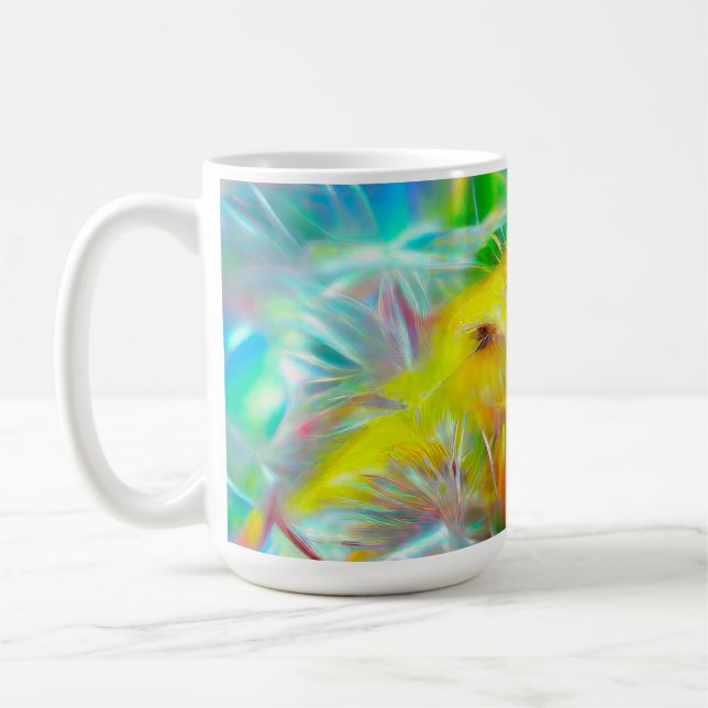 Taza De Café Dandelions etéreos en Neon Dreamscape (Izquierda)