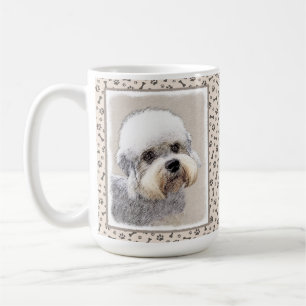 Taza De Café Dandie Dinmont Terrier Pintura Original De Perro
