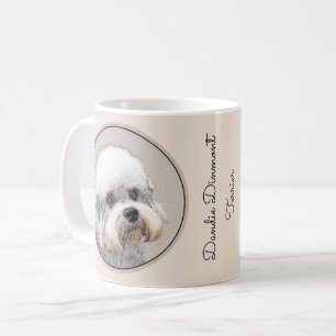 Taza De Café Dandie Dinmont Terrier Pintura Original De Perro