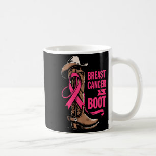 Taza De Café Dando al cáncer de mama la bota diseño vaquero