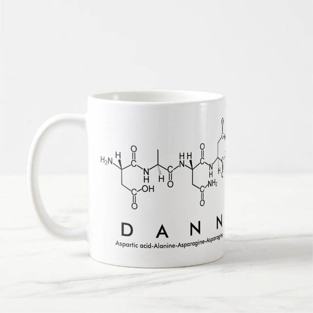 Taza De Café Dann peptide name mug (Izquierda)