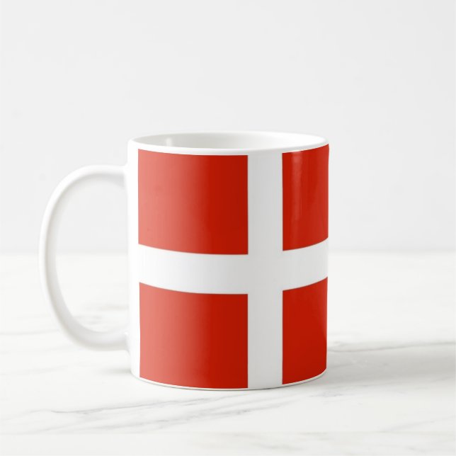 Taza De Café Dannebrog; La bandera oficial de Dinamarca (Izquierda)