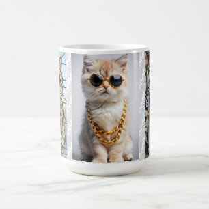 Taza De Café Dapper Animal   Gatito Con Gafas De Sol – Personal