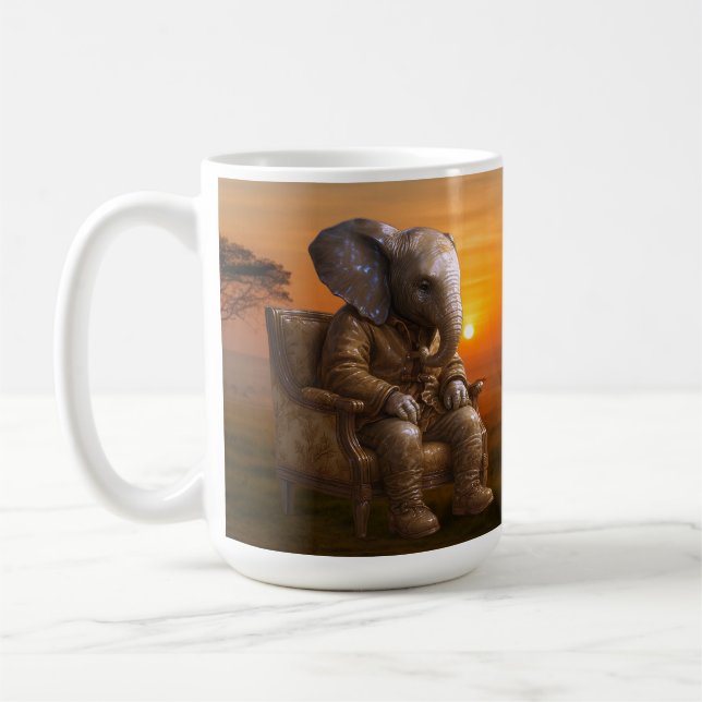 Taza De Café Dapper Elephant Travel (Izquierda)