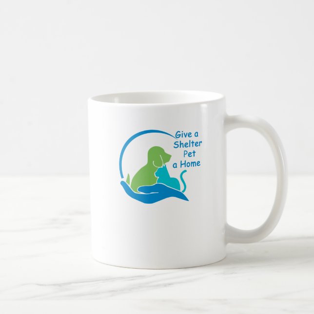 Taza De Café Dar a un mascota de refugio un hogar (Derecha)