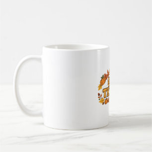 Taza De Café Dar Gracias Hojas de Otoño Tipografía de Acción de