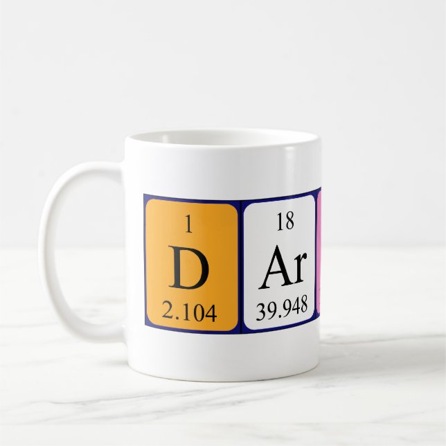Taza De Café Darion periódica nombre de tabla mug (Izquierda)