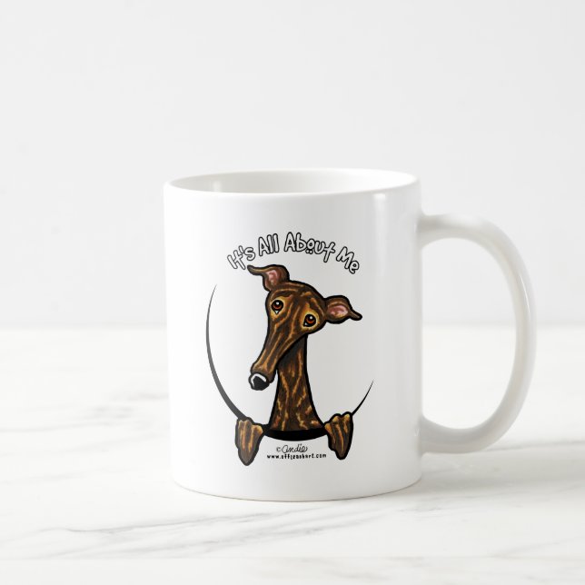 Taza De Café Dark Brindle Greyhound IAAM (Derecha)