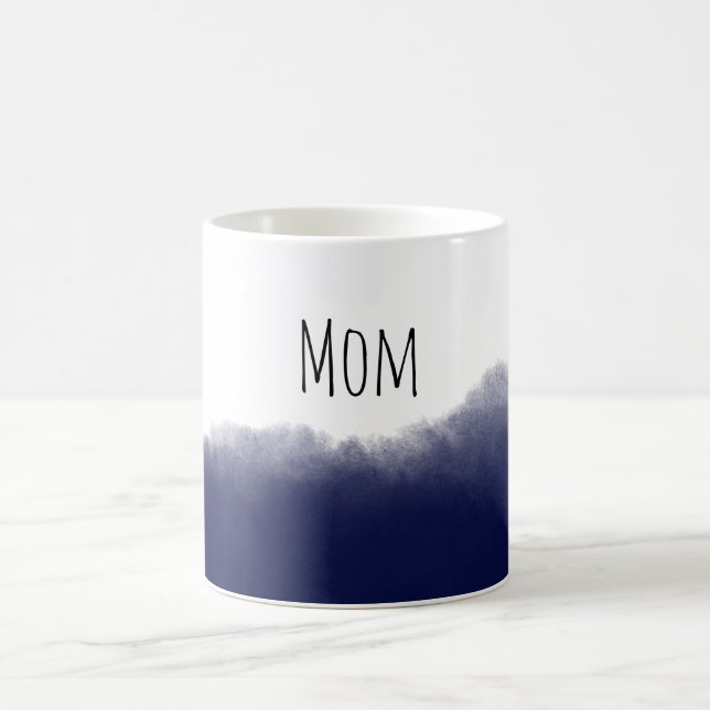 Taza De Café Dark Navy Watercolor (Centro)