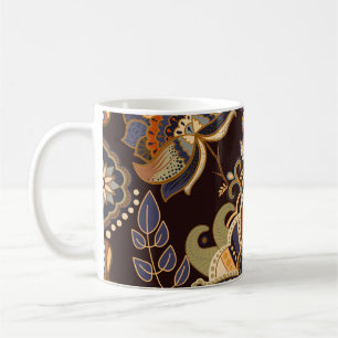 Taza De Café Dark Paisley: Indio floral sin soldadura.