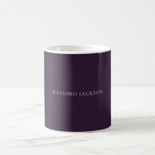 Taza De Café Dark Purple Minimalist Plain Modern  (Centro)