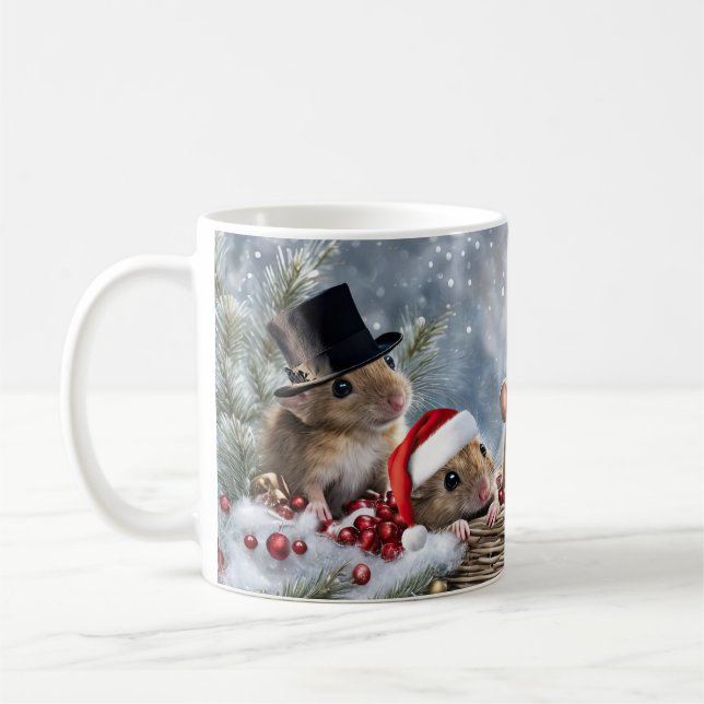 Taza De Café Darling Mice Navidades Holiday Mug (Izquierda)