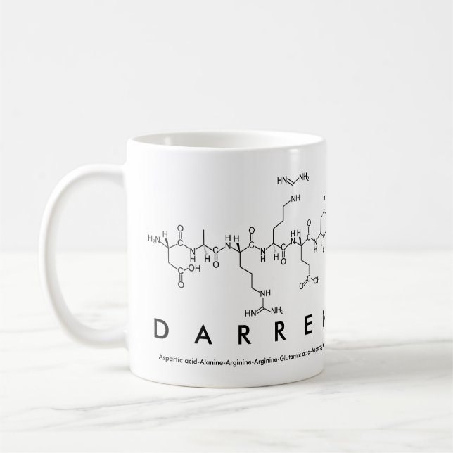 Taza De Café Darren peptide nombre mug (Izquierda)