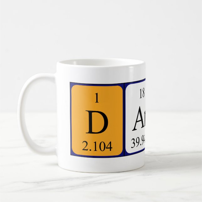 Taza De Café Darren periódica nombre de tabla mug (Izquierda)