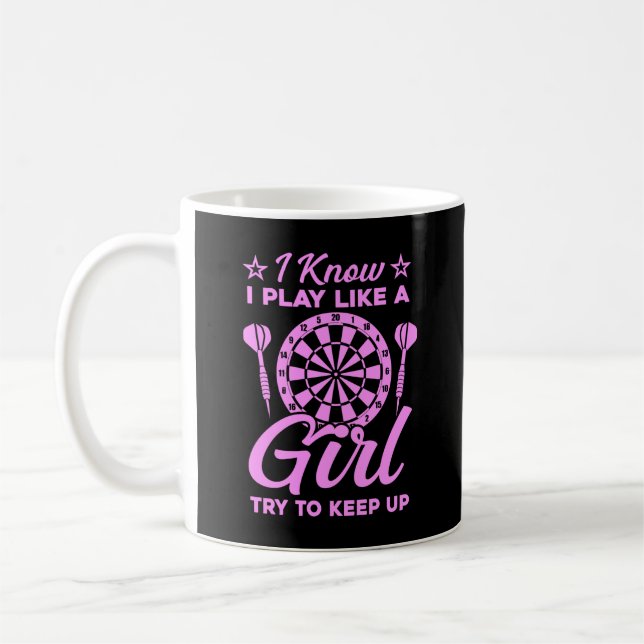 Taza De Café Darts Queen Dartboard Mujeres Dart Player Chica (Izquierda)