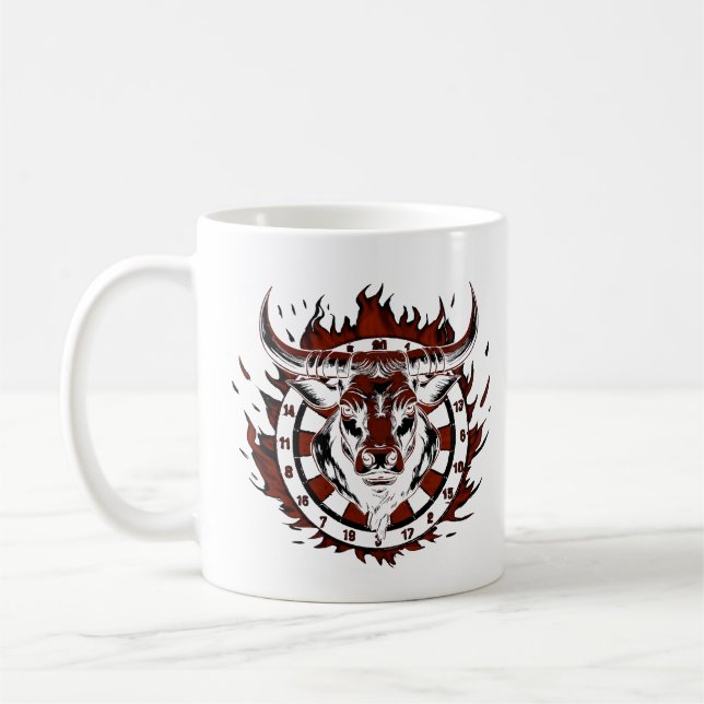 Taza De Café Dartscheibe Feuer Stier Bulle Spezialdesign (Izquierda)