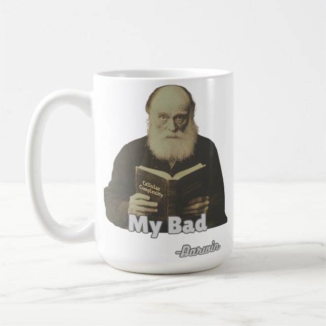 Taza De Café Darwin “My Bad!” Mug- Evolutionary Humor  (Izquierda)