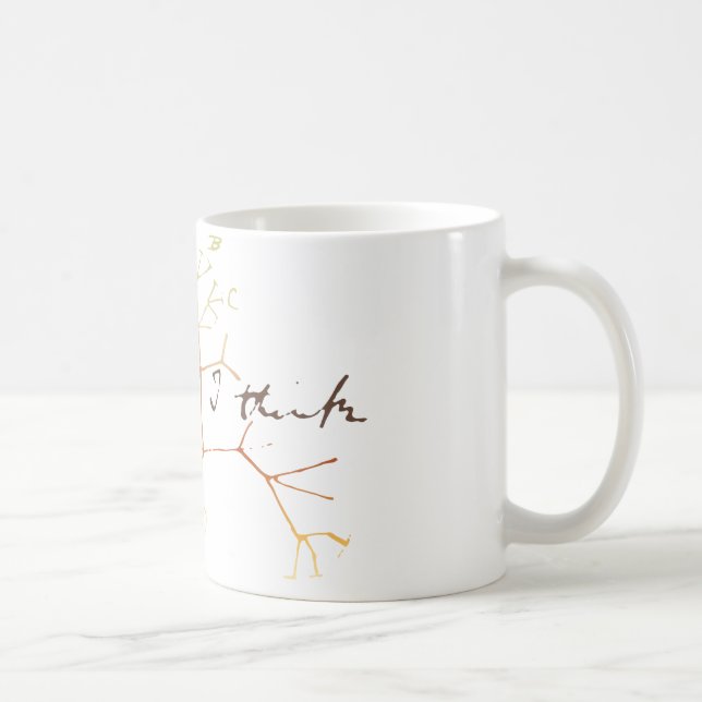 Taza De Café Darwin, pienso el árbol en vida (Derecha)