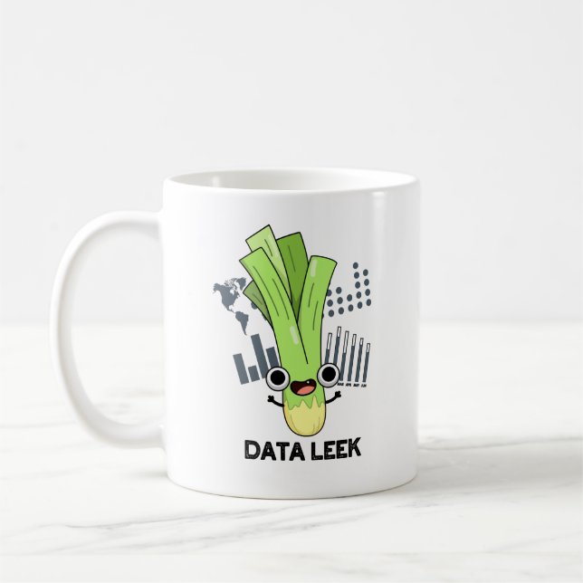 Taza De Café Data Leek Funny Computer Veggie Pun (Izquierda)