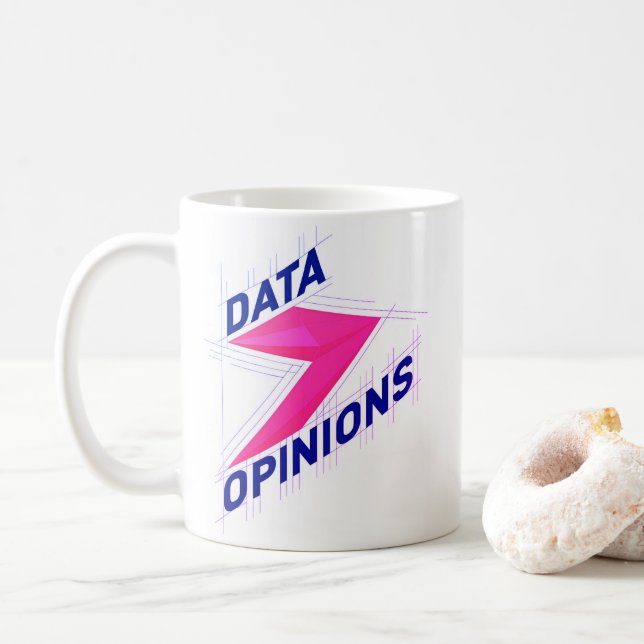 Taza De Café DATA > OPINIONS Mug | Geek Coffee Cup - Bright (Con donut)
