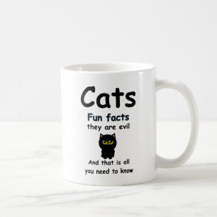 Taza De Café Datos divertidos de gatos Son malvados