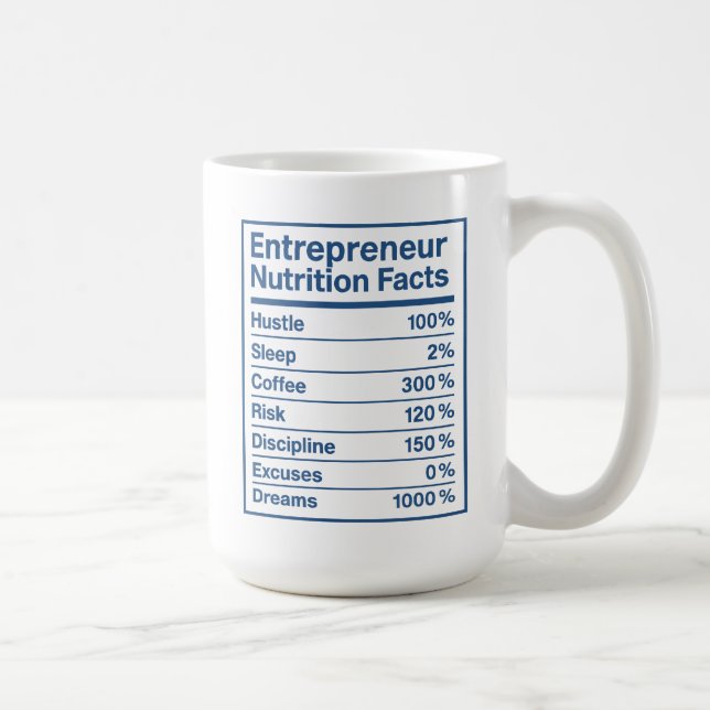 Taza De Café Datos Divertidos de Nutrición para Emprendedores P (Derecha)