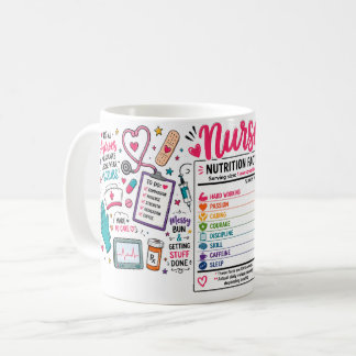 Taza De Café Datos Nutricionales de Enfermera Divertidos