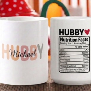 Taza De Café Datos Nutricionales de Esposo Personalizados Nombr