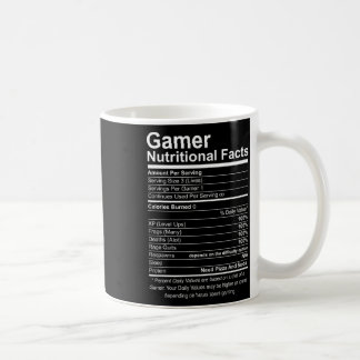Taza De Café Datos Nutricionales de Jugador Genial Videojuego D
