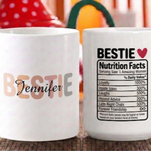 Taza De Café Datos Nutricionales de la Mejor Amiga Personalizad