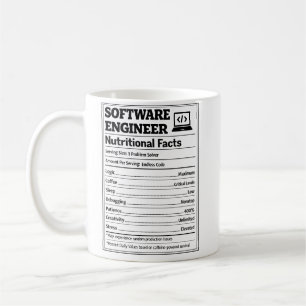 Taza De Café Datos Nutricionales Divertidos de Ingeniero de Sof
