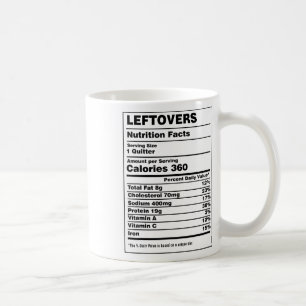 Taza De Café Datos Nutricionales Sobras Renunciatario Divertido