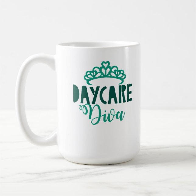 Taza De Café Daycare Diva Son Hija Preescolar Tiara Funny (Izquierda)