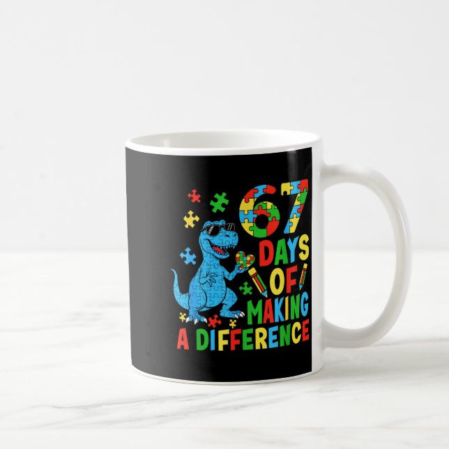 Taza De Café Days Of Making A Difference Dinosaur Autism Teache (Derecha)