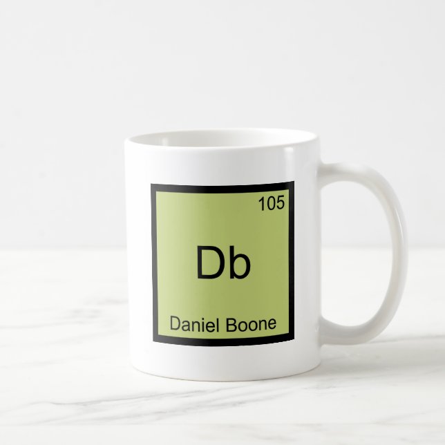 Taza De Café Db - Daniel Boone Símbolo del elemento de química  (Derecha)