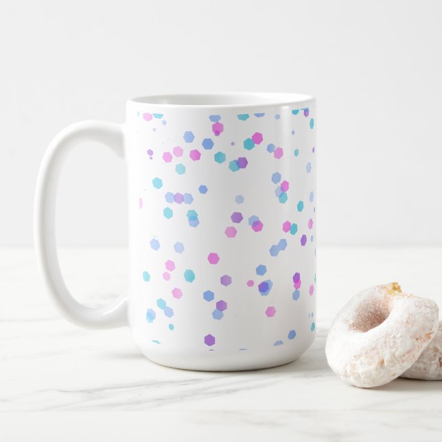 Taza de café de 15oz con patrón de lunares (Con donut)