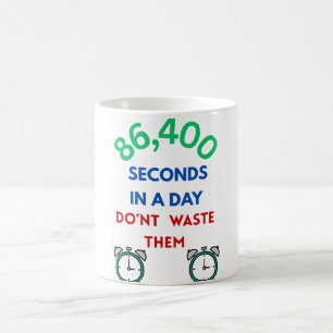 Taza de café de 86,400 segundos en un día