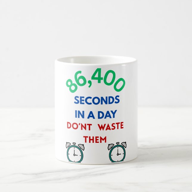 Taza de café de 86,400 segundos en un día (Centro)
