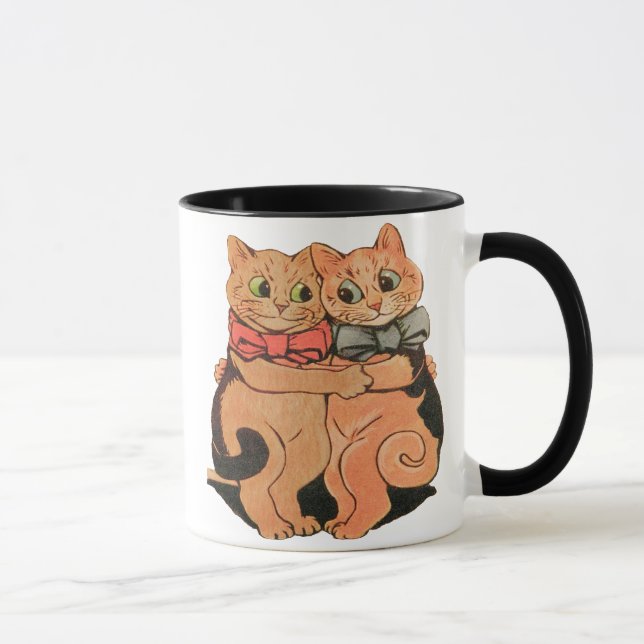 Taza de café de abrazo de los gatos (Derecha)