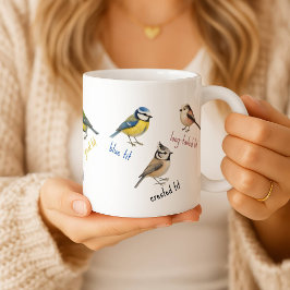 Taza de café de acuarela de pájaros de jardín - Ta