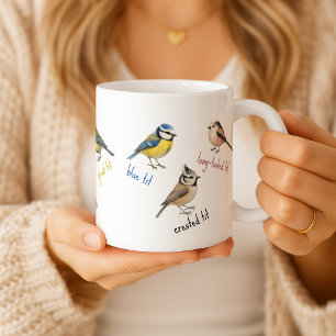 Taza de café de acuarela de pájaros de jardín - Ta